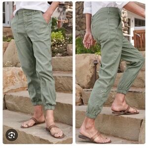 Frank & Eileen Jameson Utility Jogger in Italian Performance Linen Sage Green